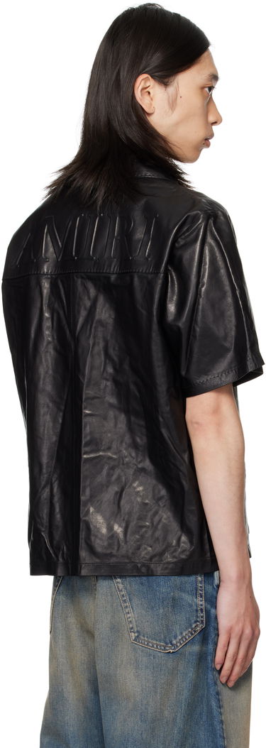 Риза AMIRI AMIRI Lightweight Camp Leather Shirt Черно | AMLTIR1017, 2