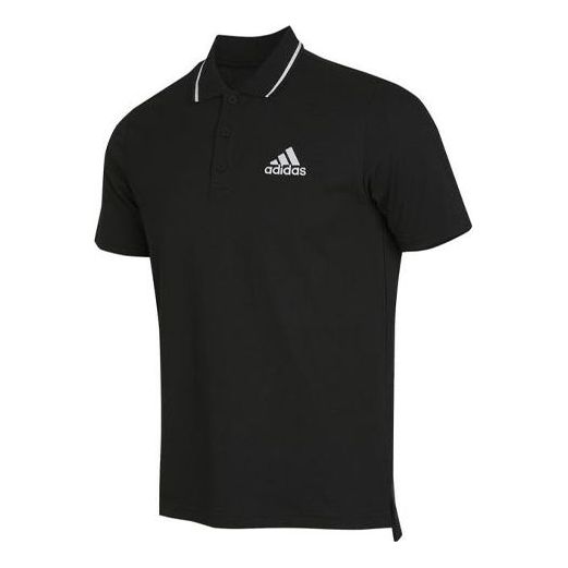 Поло тениска adidas Originals Sports Logo Short Sleeve Polo Shirt Черно | GK9027, 0