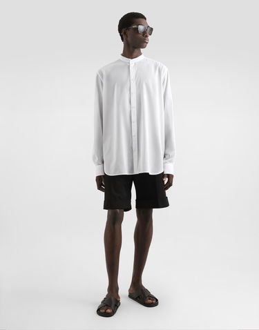 Риза Dolce & Gabbana Dolce & Gabbana Mandarin Collar Canvas Shirt Бяло | G5HR1TFU5X4W0800, 1