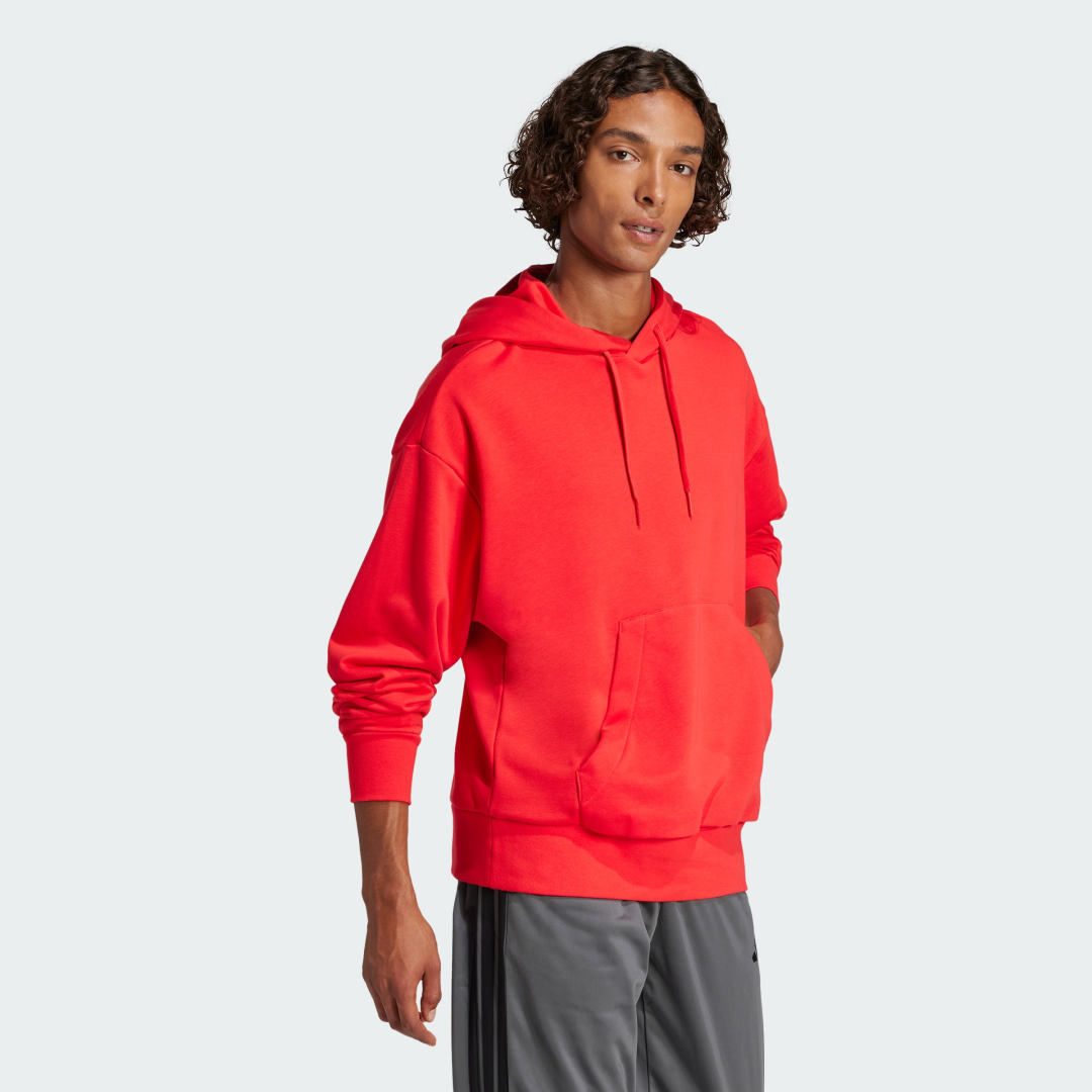 Суитчър adidas Performance Loose-Fit French Terry Hoodie with Logo Червено | JF3588, 1