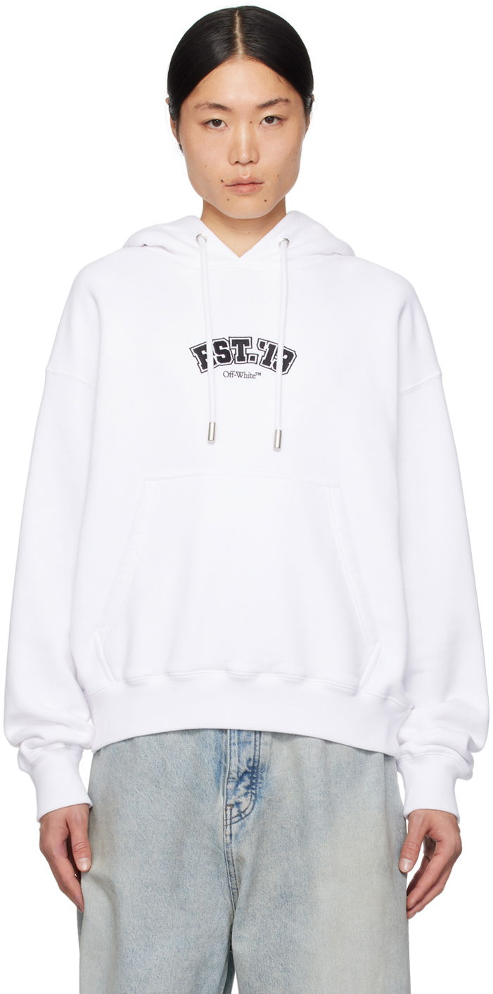 Суитчър Off-White White Skate Hoodie Бяло | OMBB085G23FLE0150110, 0