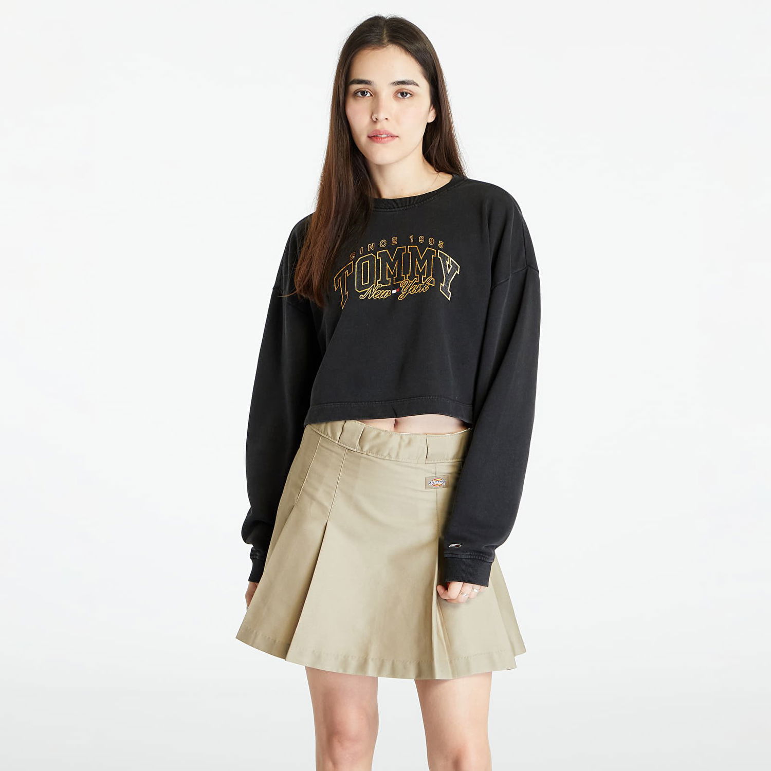 Суитчър Tommy Hilfiger Crop Luxe Varsity Sweatshirt Black Черно | DW0DW16411 BDS, 0