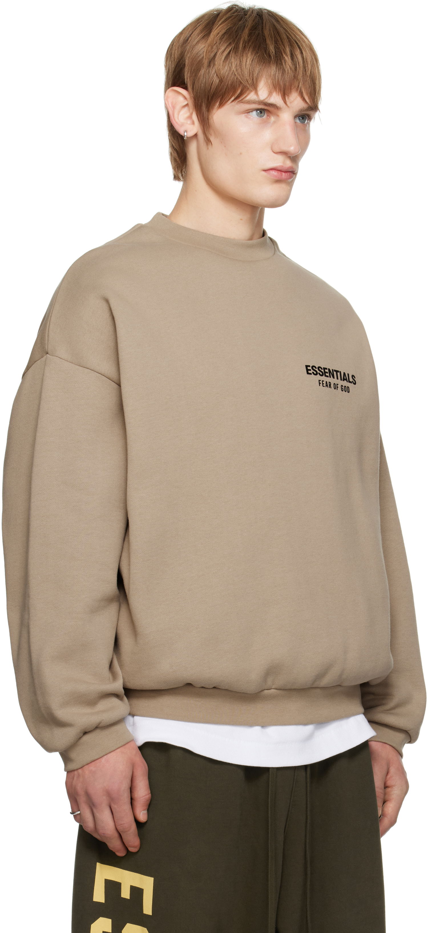 Пуловер Fear of God Fear of God ESSENTIALS Fleece Crewneck Sweatshirt Бежово | 192HO246267F, 1