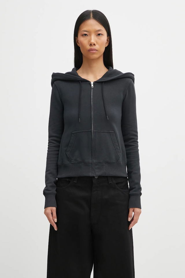 MM6 Maison Margiela Washed Cropped Zip Hoodie