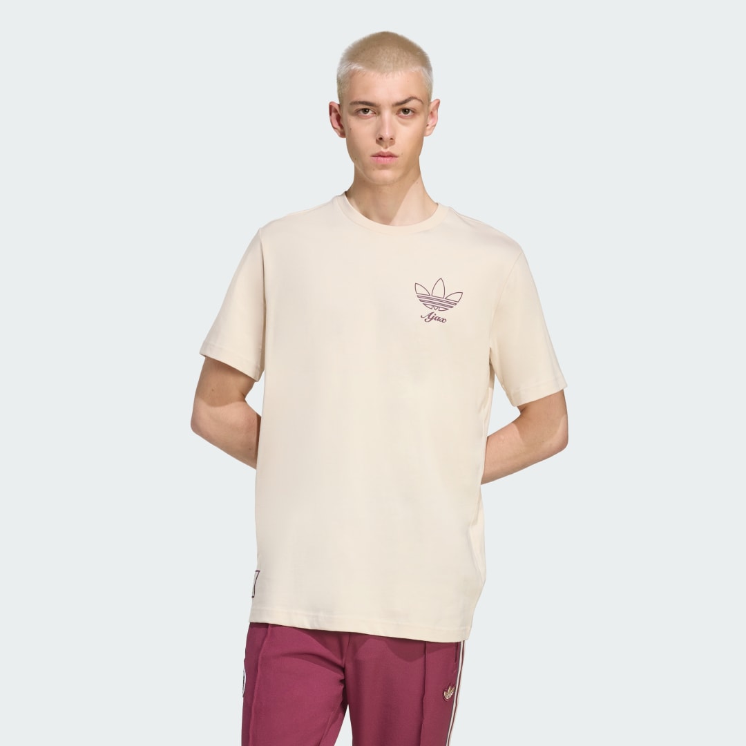 Тениска adidas Performance Ajax Amsterdam Terrace Icons T-Shirt Бежово | JM7353, 0
