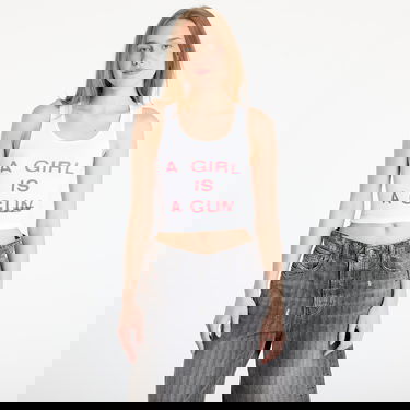 Потник Pleasures PLEASURES Girl Is A Gun Crop Tank Top Бяло | P25SU077 WHITE, 0