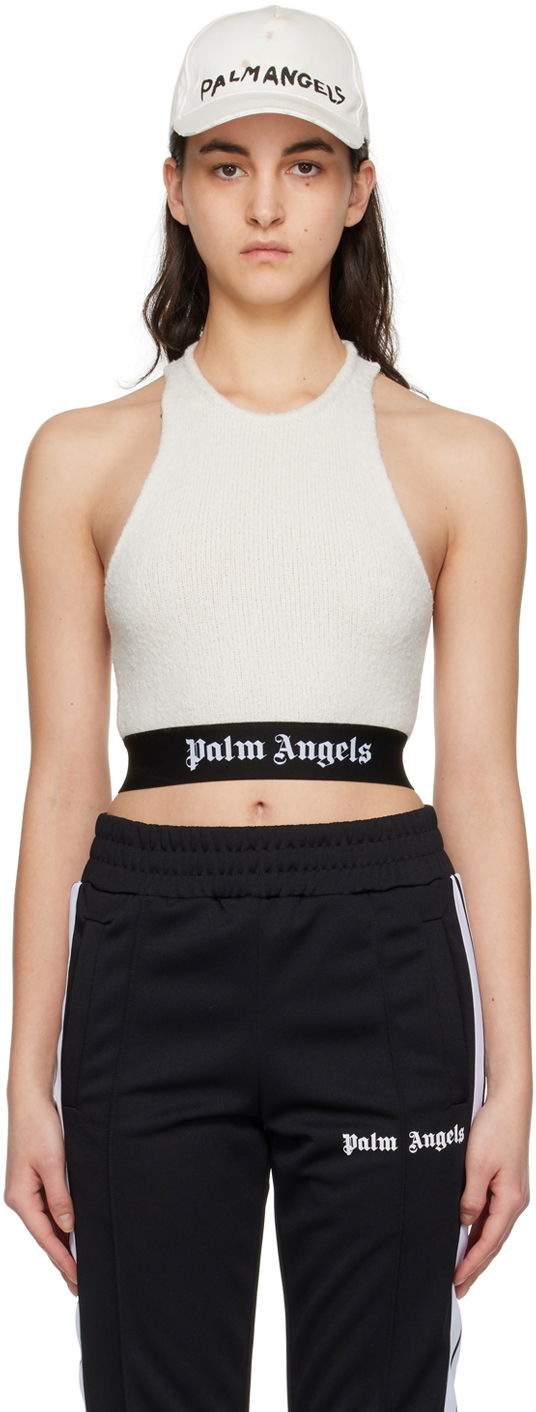 Потник Palm Angels Cropped Tank Top Бяло | PWHT001S23KNI0030310, 0