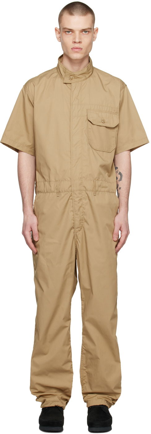 Beige Racing Jumpsuit