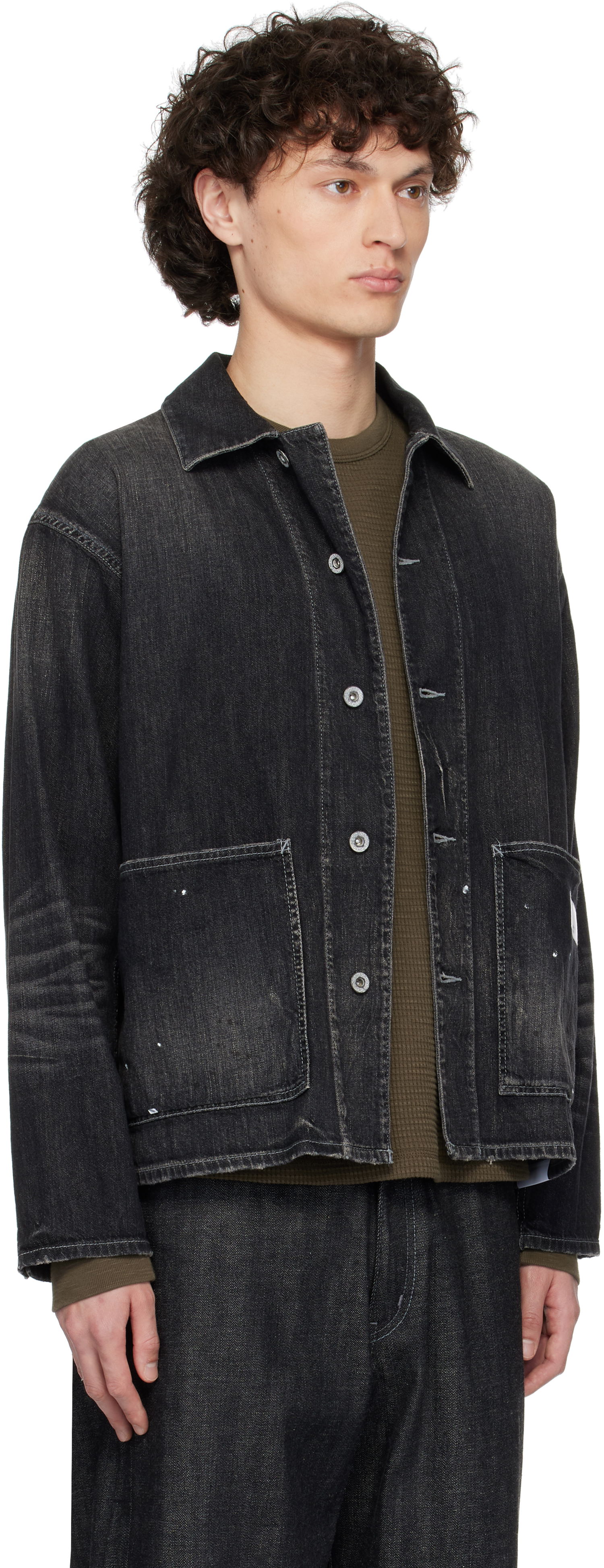 Яке Neighborhood Neighborhood Washed Denim Coverall Jacket Черно | 251SPNH-JKM02, 1