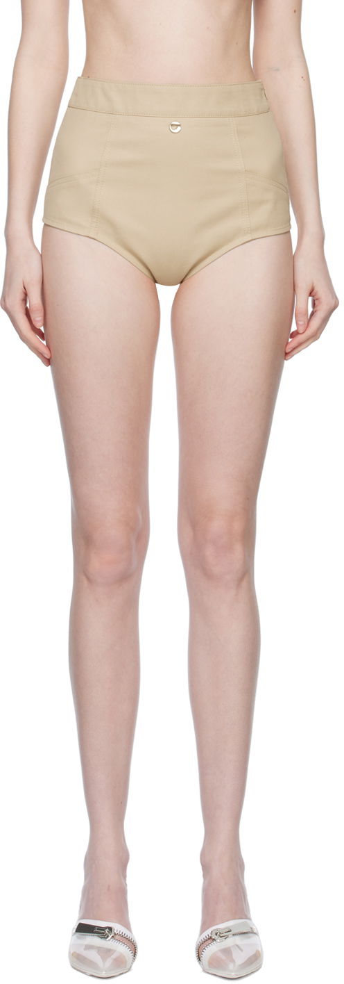 Къси панталони Coperni Coperni High-Waisted Shorts Бежово | COPP30BIS202