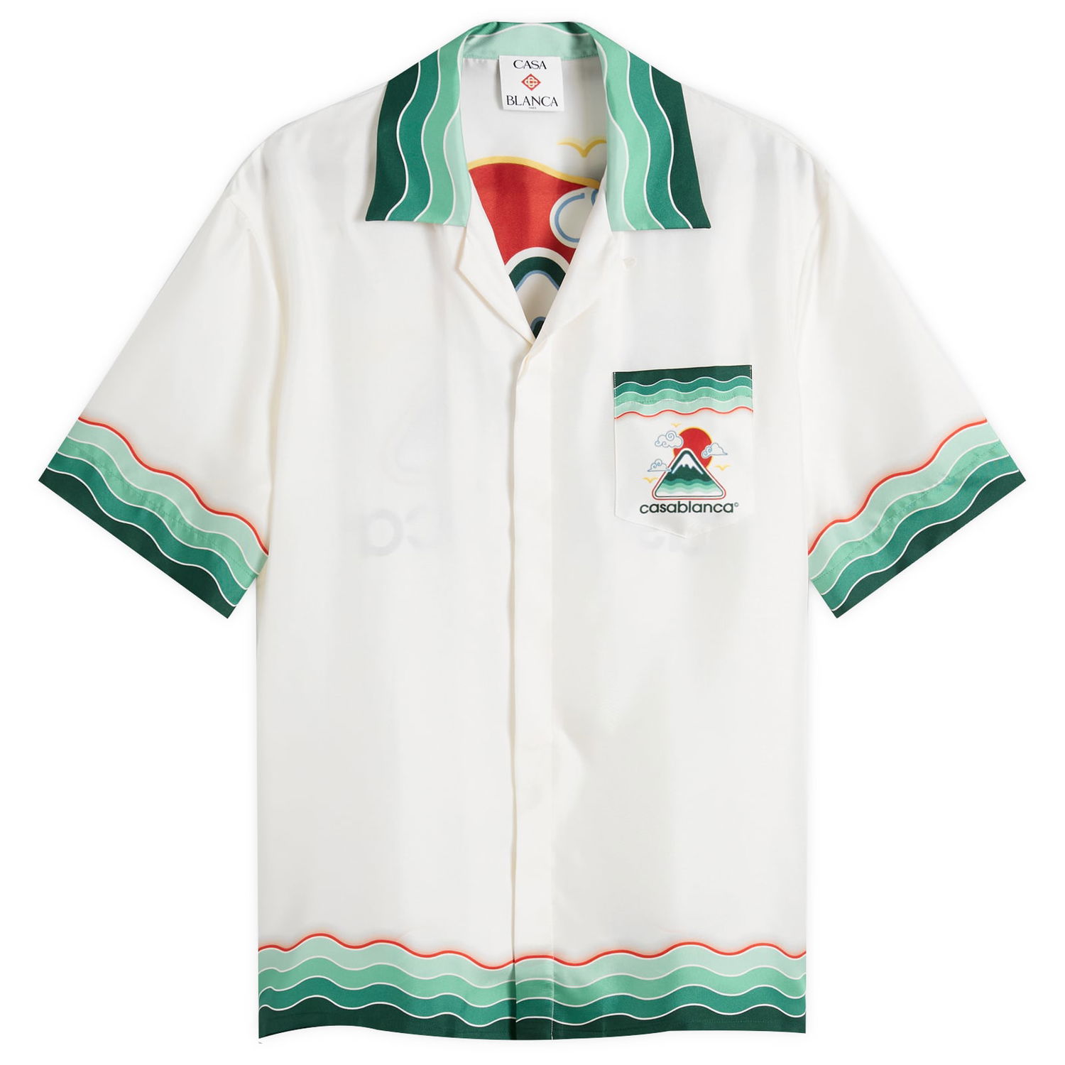 Риза Casablanca Casablanca Montagne Cuban Collar Silk Twill Shirt, Large Бяло | MPF25-SH-003-05, 1