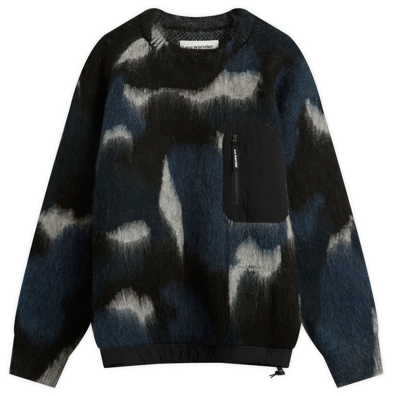 Пуловер and wander Shaggy Knit Sweater with Pocket Синьо | 5745284064-404, 0