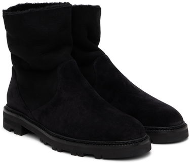 Облекло Manolo Blahnik Manolo Blahnik Tomosa Suede Shearling Boots Черно | 324-2781, 3