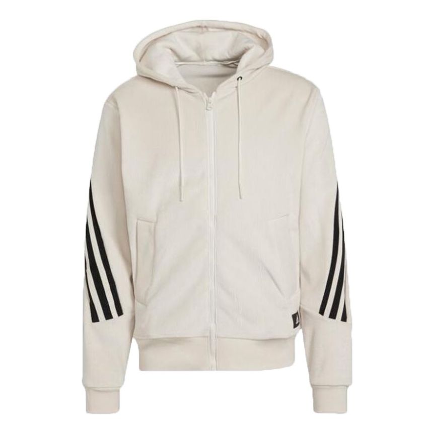 Суитчър adidas Originals Adidas Back Stripe Velvet Hooded Jacket Бежово | H47895, 0
