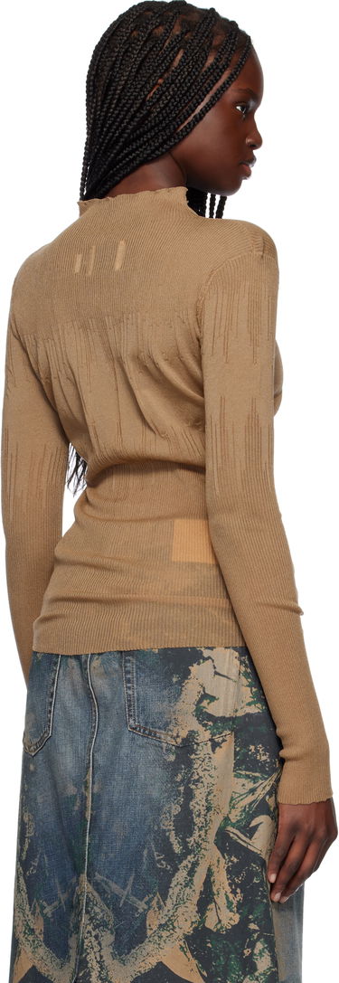Пуловер Feng Chen Wang Feng Chen Wang Transparent Ribbed Knit Sweater Кафяво | FUS19KT03, 2