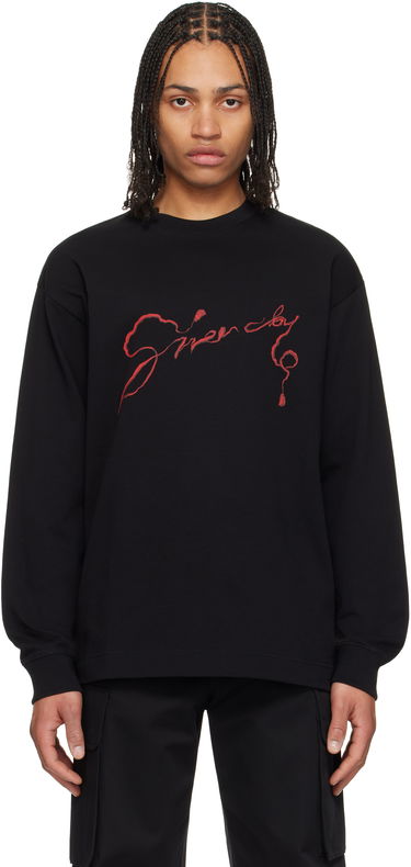 Тениска Givenchy Givenchy Regular Long Sleeve T-Shirt Черно | BM71MH3YPX001, 0