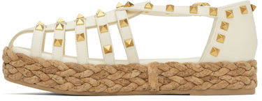 Кецове и обувки Valentino Valentino Garavani Rockstud Cork Wedge Sandals Бяло | 6W2S0LP9CYP, 2