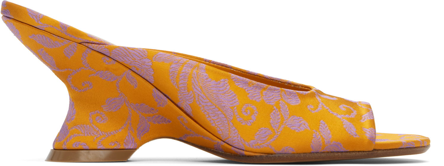 Грижа за обувките Dries Van Noten Dries Van Noten Open-Toe Jacquard Mules Оранжево
 | WS251-1561-730, 0