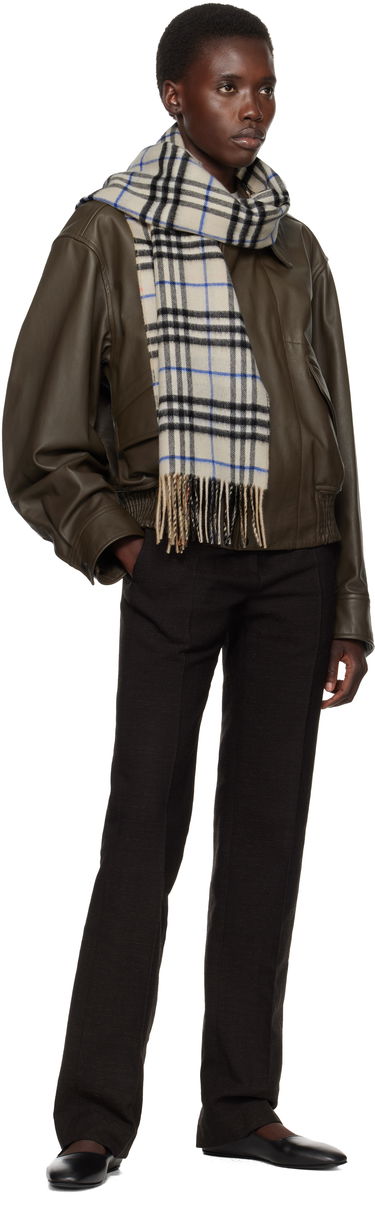 Шал Burberry Burberry Medium Cashmere Check Scarf Бежово | 8090952, 2