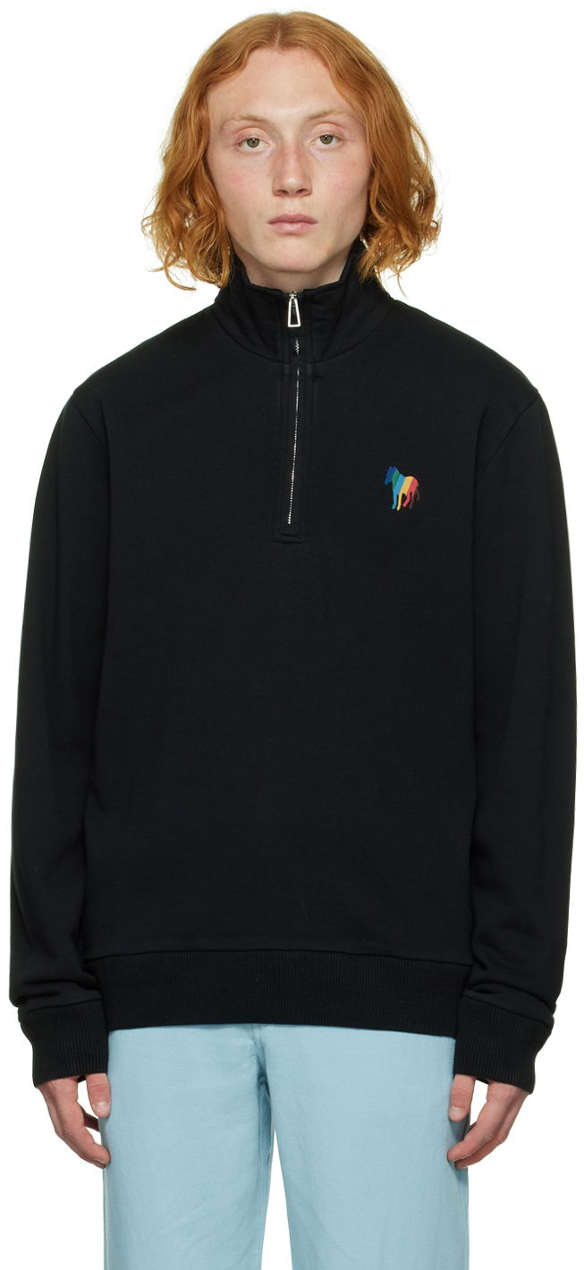 Суитчър Paul Smith Zebra Quarter-Zip Sweatshirt Черно | M2R-265XE-J21584, 0