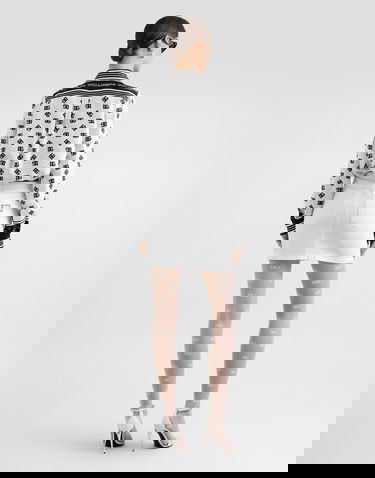 Риза Dolce & Gabbana Dolce & Gabbana Silk Twill Shirt With All-over Logo Черно | F5S48THI1Z6HA9CN, 2