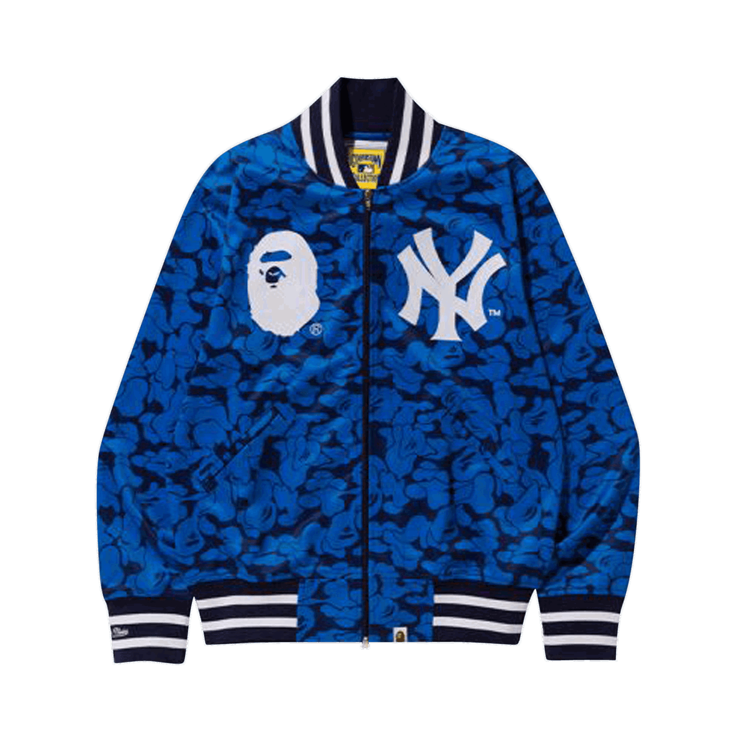 Яке BAPE x Mitchell & Ness Yankees Jacket Синьо | 0039 1FW180308XM&N BLUE, 0