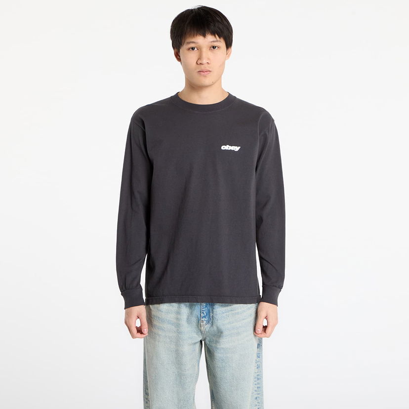 Тениска OBEY Star Long Sleeved T-Shirt Черно | 168004242-PTB