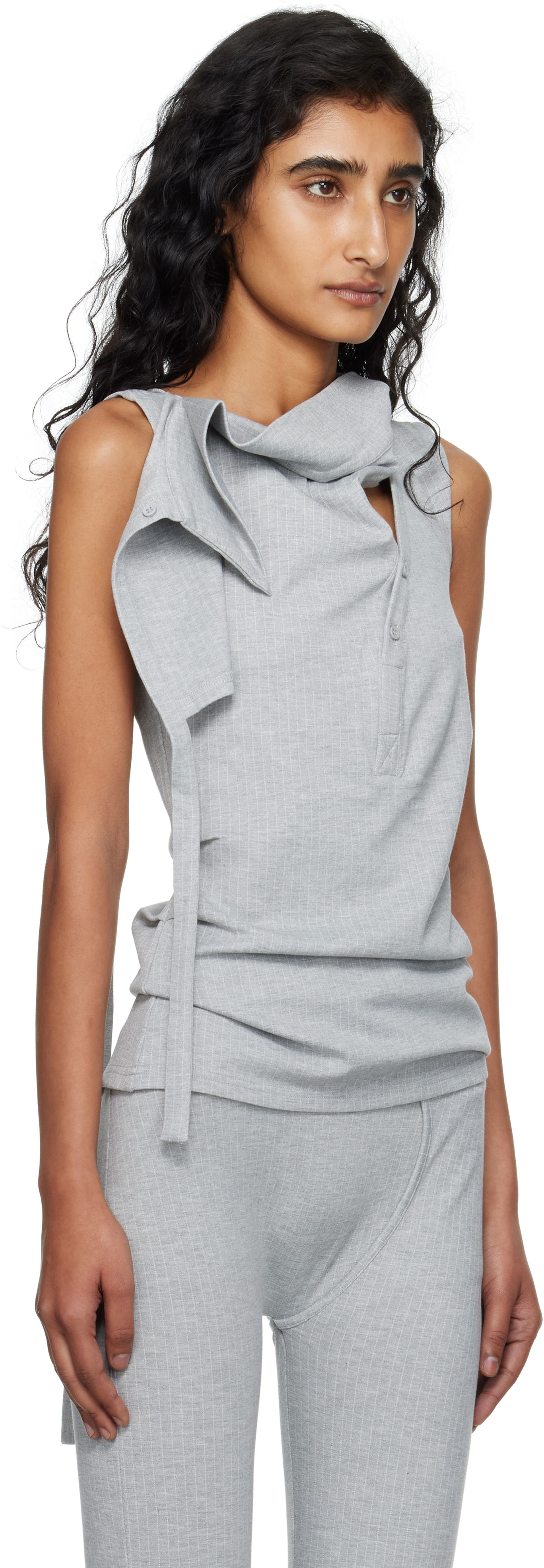 Потник Ottolinger Ottolinger Ada Sleeveless Pinstripe Top Сиво | 102-106004-02, 1