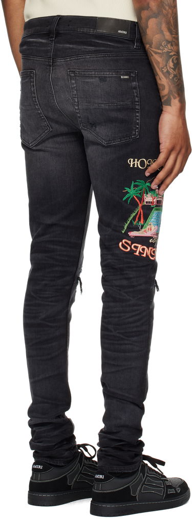 Дънки AMIRI AMIRI Embroidered 'Sinners' Skinny Jeans Черно | AMDNSY1156, 2
