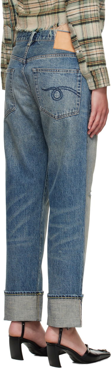 Дънки R13 R13 Cuffed Boyfriend Jeans Синьо | R13WD196-D324C, 2