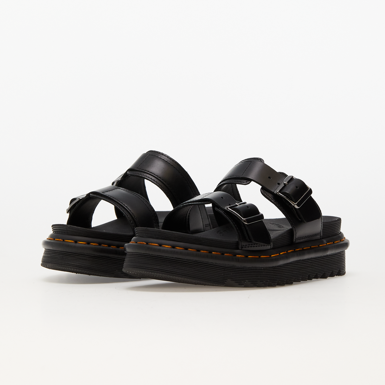 Кецове и обувки Dr. Martens Myles Brando Leather Buckle Slide Черно | 23523001, 1