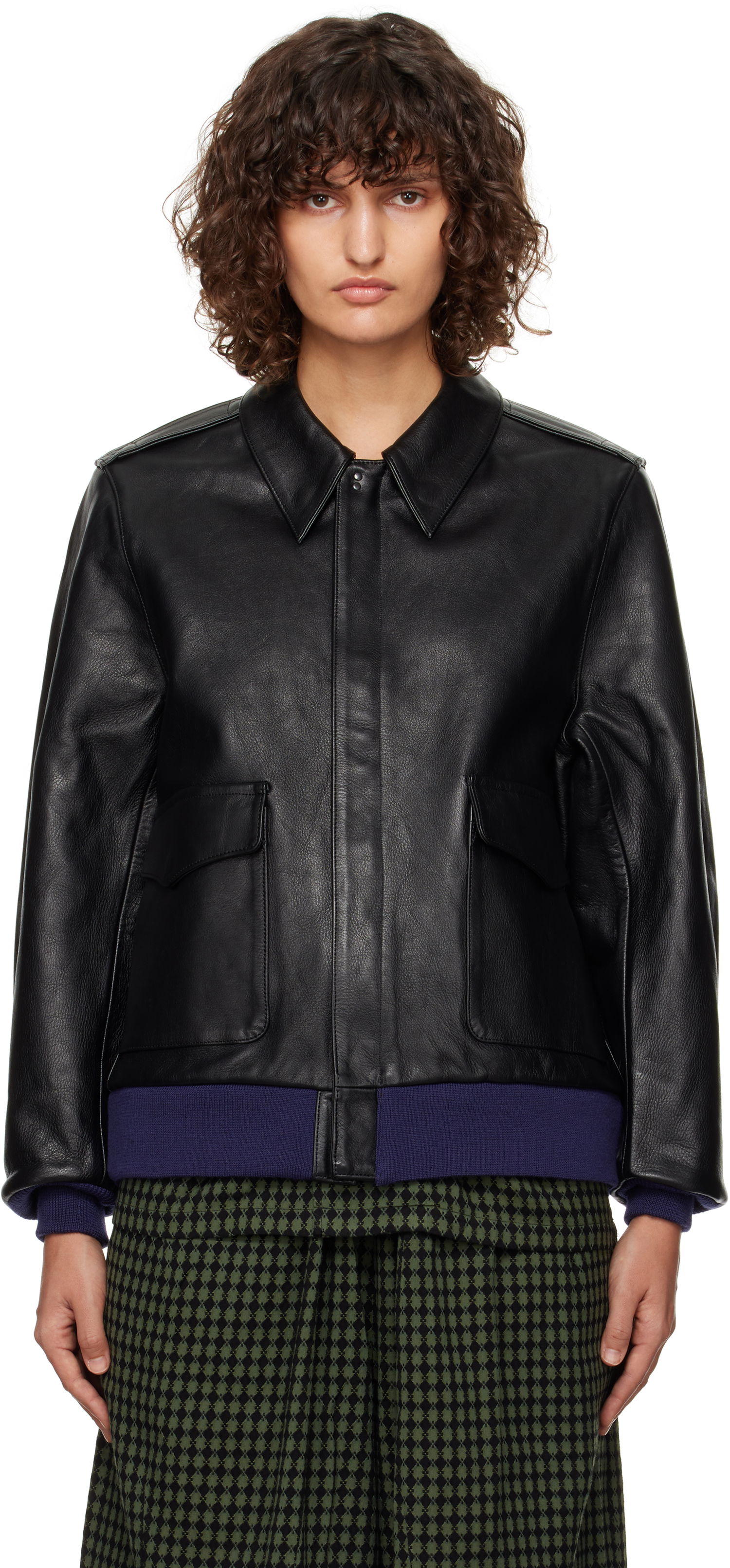Яке бомбър Needles Leather Черно | PU082, 0