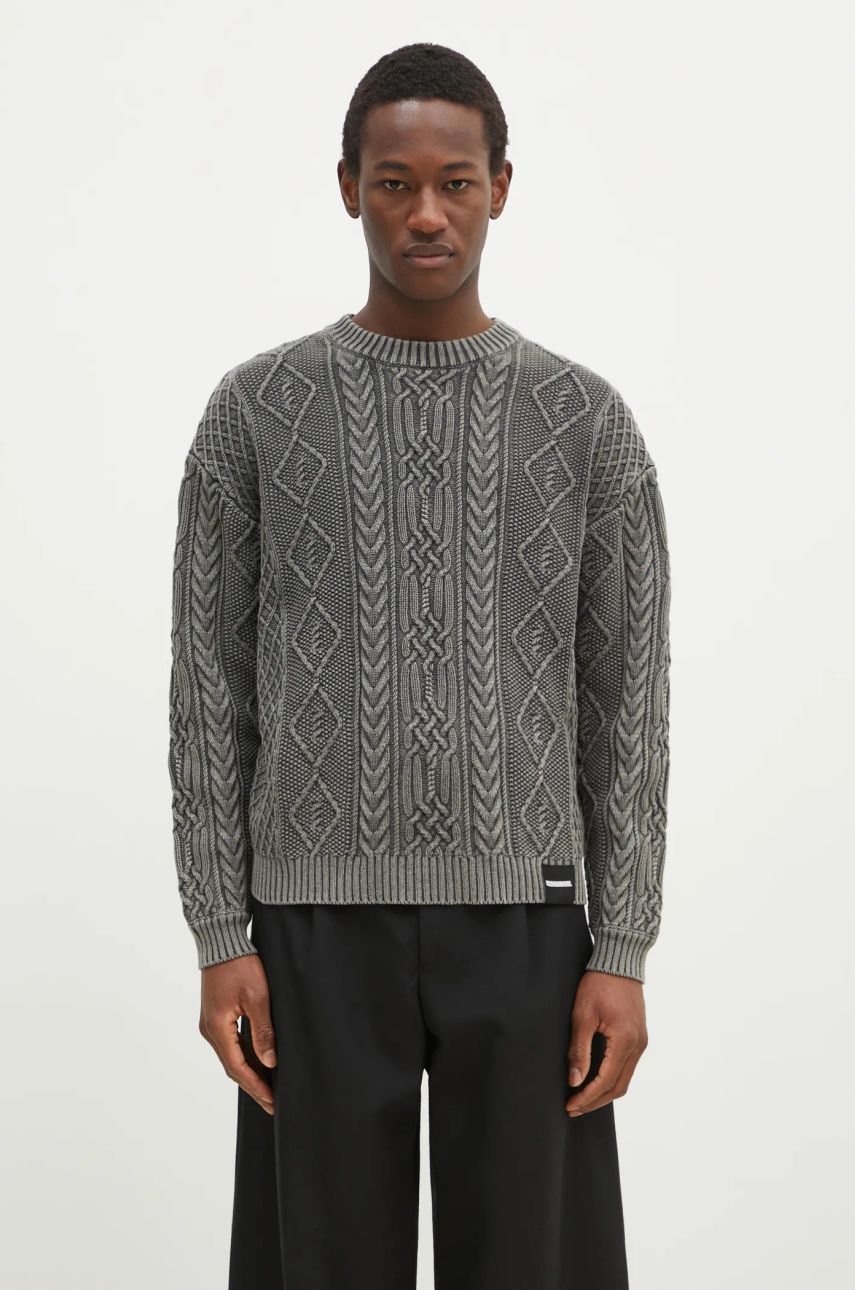 Пуловер Neighborhood NEIGHBORHOOD Cable Knit Sweater Сиво | 24213NH.KNM01, 0