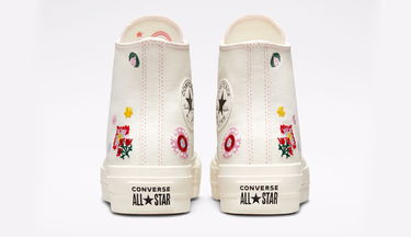Кецове и обувки Converse Chuck Taylor All Star Lift Platform Floral Embroidery Бяло | A02198C, 3