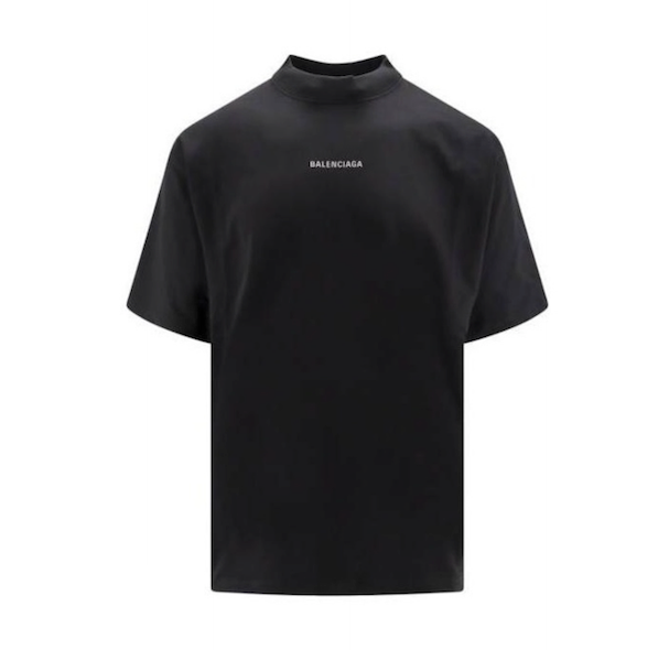 Тениска Balenciaga Logo T-Shirt Черно | 764235TQVN11083