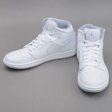 Кецове и обувки Jordan Air Jordan 1 Mid "White Wolf Grey" Бяло | 554724-112, 2