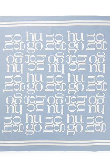 Silk scarf with all-over graphic print