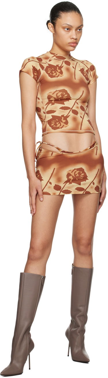 Пола Miaou Miaou Frankie Rose Print T-Shirt Кафяво | 2022TKSRO, 3