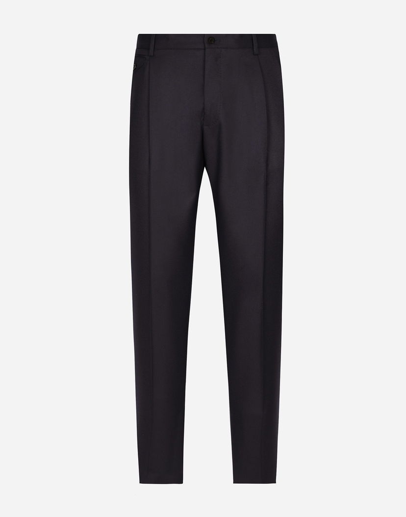 Панталони Dolce & Gabbana Dolce & Gabbana Tailored Flannel Pants 52 Тъмно синьо | GY6UETGI251B0665