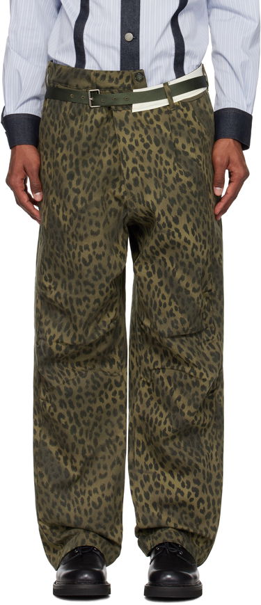 Дънки Andersson Bell Andersson Bell Leopard Cross-Over Wide Leg Jeans Зелено | apa803u, 0