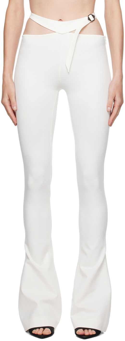 Панталони The Attico Attico Pin-Buckle Flare Pants Бяло | 241WCP166 RY02, 0