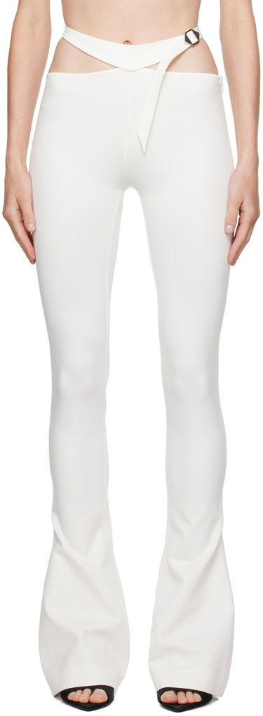 Панталони The Attico Attico Pin-Buckle Flare Pants Бяло | 241WCP166 RY02, 0