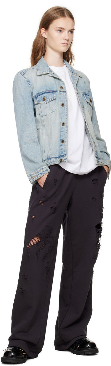 Спортни панталони We11done We11done Distressed Sweatpants Черно | WD-TA2-24-728-U-BK, 3