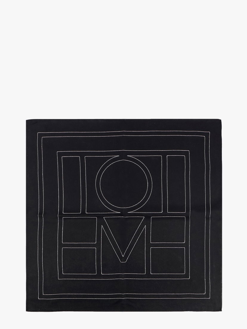 Домашен декор TOTEME Geometric Stitched Square Scarf Черно | 212873803920