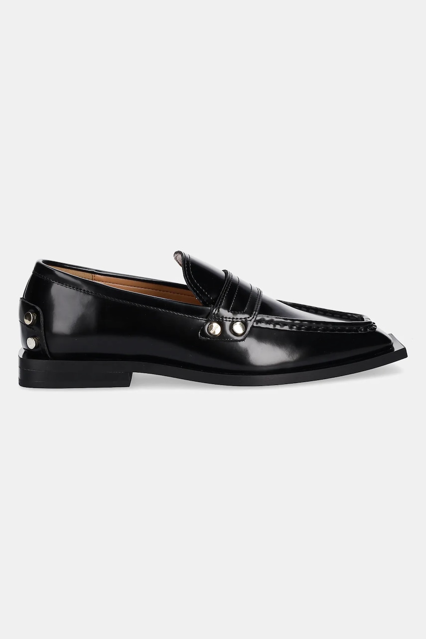 Кецове и обувки GANNI GANNI Studs Square Toe Loafers Черно | S3178, 1