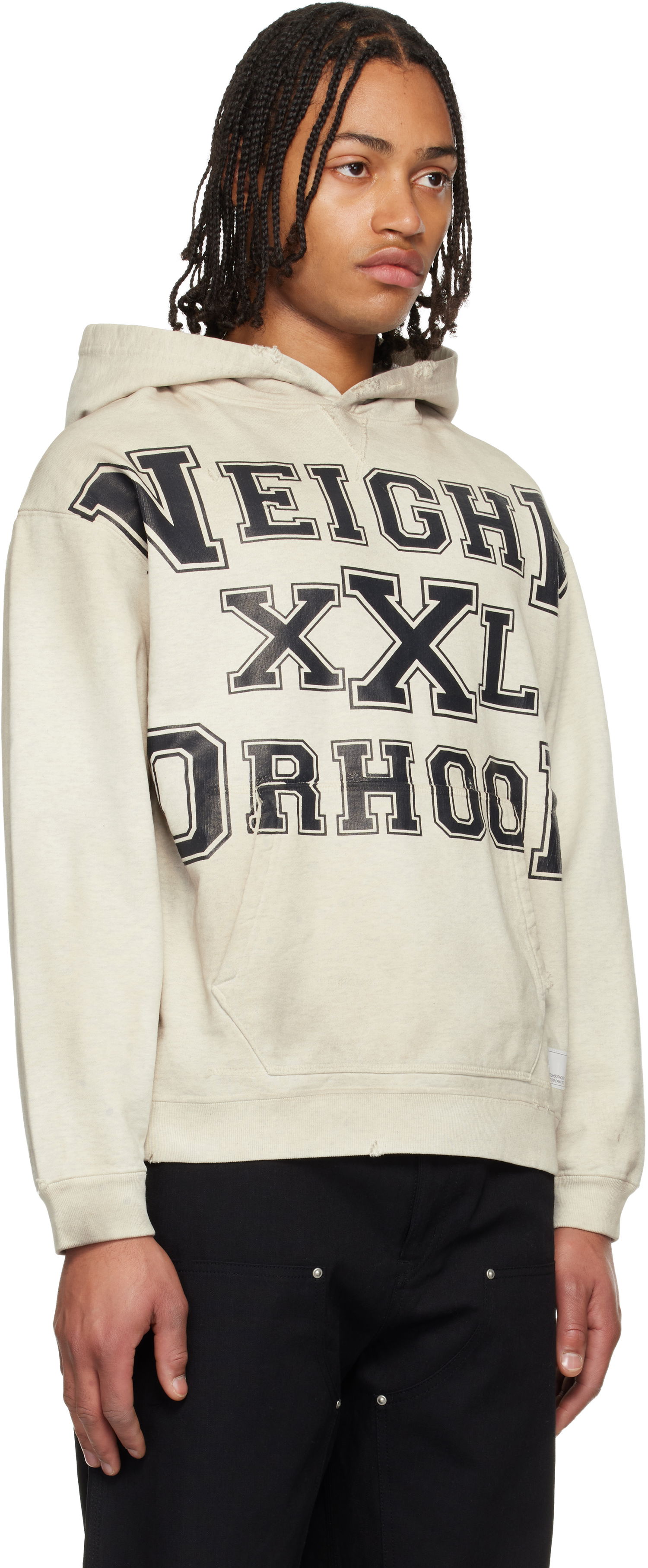 Суитчър Neighborhood Neighborhood Distressed Graphic Hoodie Бежово | 252OKNH-CSM02, 1