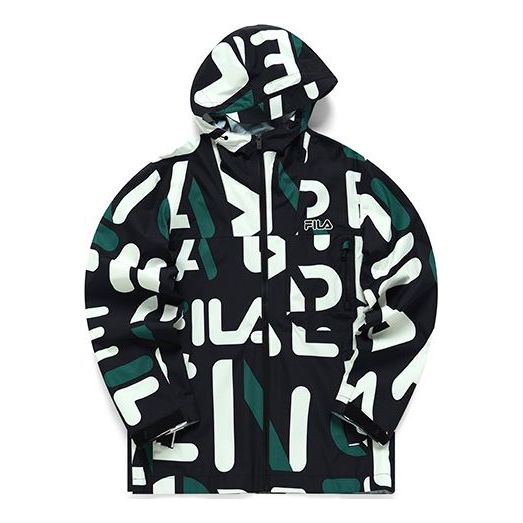 Ветровка FILA FILA Full Print Casual Hooded Jacket Черно | F11M219707F-ZA, 0