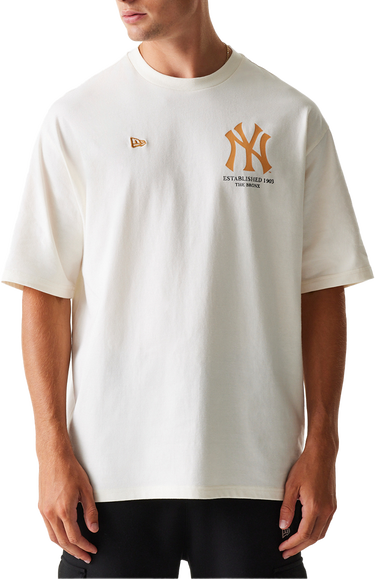 Тениска New Era MLB New York Yankees Graphic Oversized T-Shirt Бежово | 60667854-60667854, 0