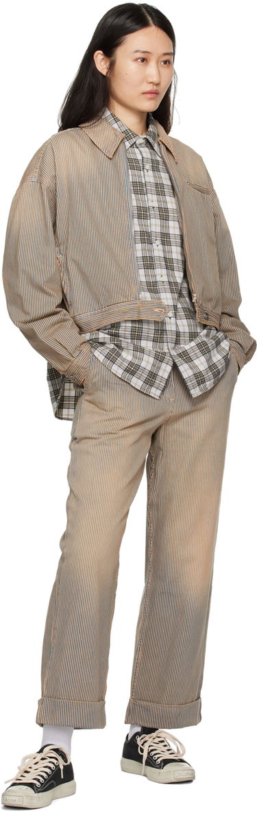 Панталони YMC Striped Sailor Trousers Бежово | Q4WAC, 3
