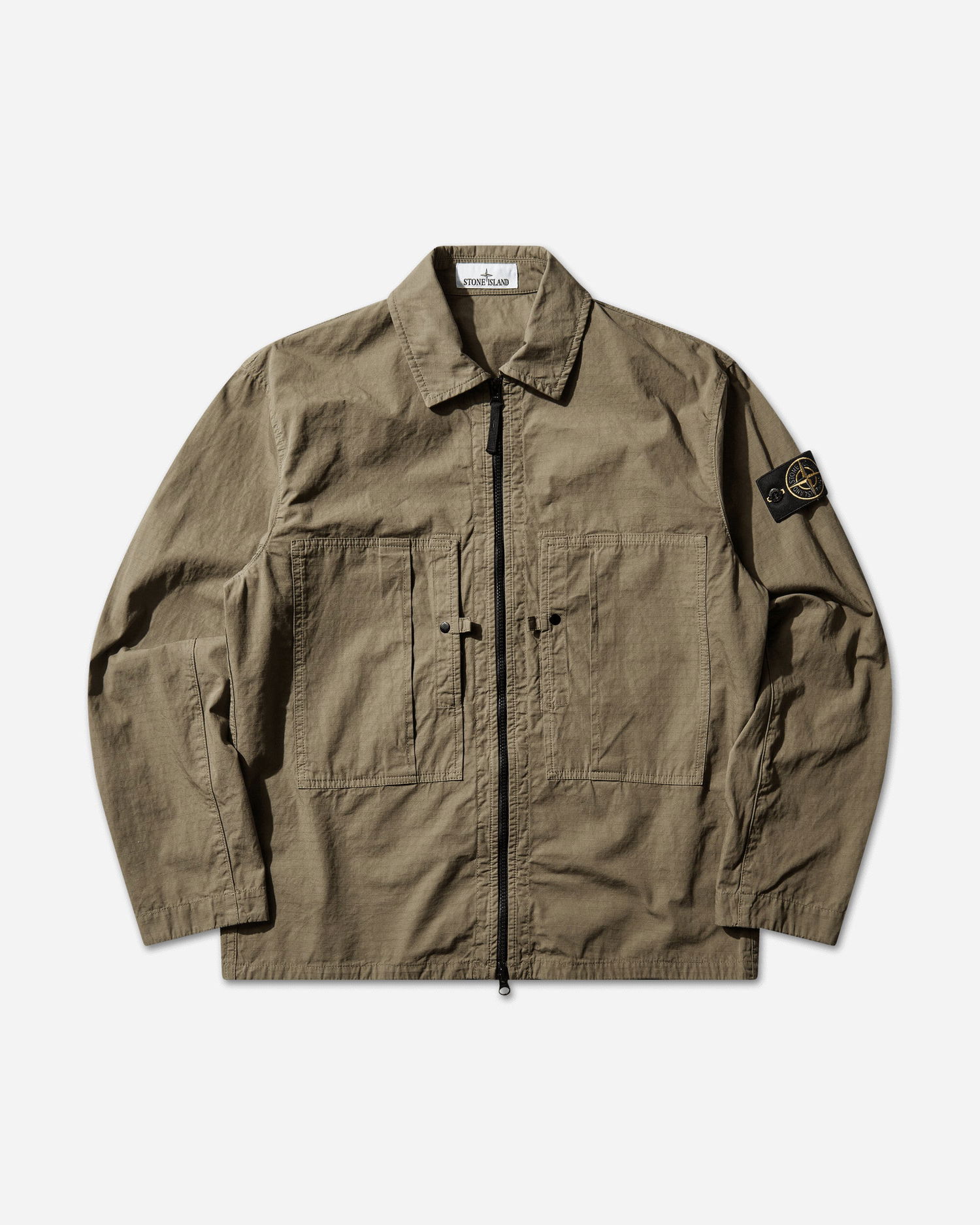 Риза Stone Island Mercerised Organic Cotton Ripstop Zip Overshirt Зелено | L1S151200005S0298 V005G, 1